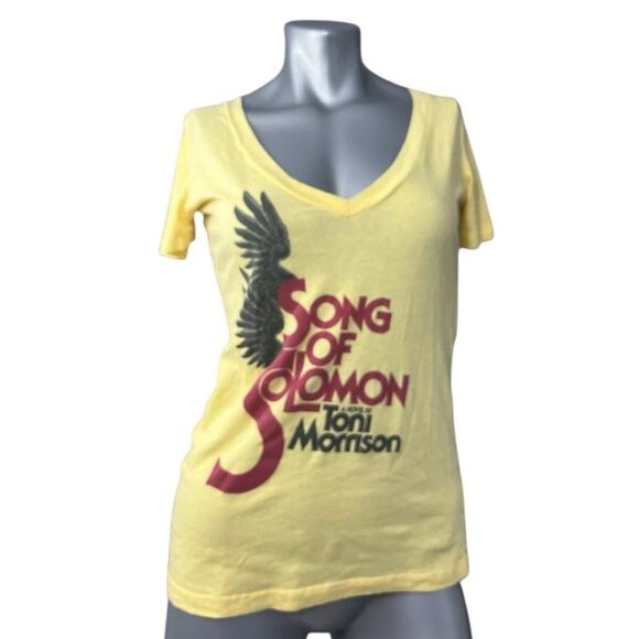 Song Of Solomon T-shirt Toni Morrison Yellow Red V-neck Medium Book Gift Author - Picture 1 of 9